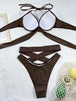Crisscross Halter Neck Bikini Set Trendsi