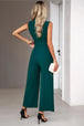Tie Waist Shawl Collar Sleeveless Jumpsuit Trendsi