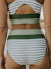 Striped Scoop Neck Wide Strap Swim Top and Bottom Set Trendsi