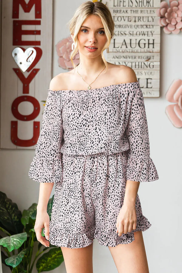 BazaarBey Printed  Ruffled Romper 