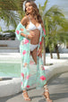 Floral Slit Half Sleeve Cover-Up Trendsi