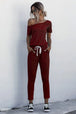 Asymmetrical Neck Tied Jumpsuit with Pockets Bazaarbey