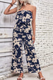 Floral Strapless Wide Leg Jumpsuit Trendsi