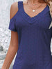  V-Neck Cold-Shoulder Dress -BazaarBey - www.shopbazaarbey.com