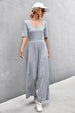 Scoop Neck Half Sleeve Wide Leg Jumpsuit Trendsi