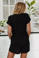 Pocketed V-Neck Short Sleeve Romper Trendsi