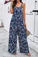 BazaarBey Printed Wide Strap Jumpsuit with Pockets 