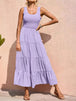 Tiered Smocked Wide Strap Dress -BazaarBey - www.shopbazaarbey.com
