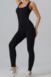 Square Neck Wide Strap Jumpsuit Trendsi