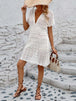 Openwork Plunge Short Sleeve Cover-Up Dress Trendsi
