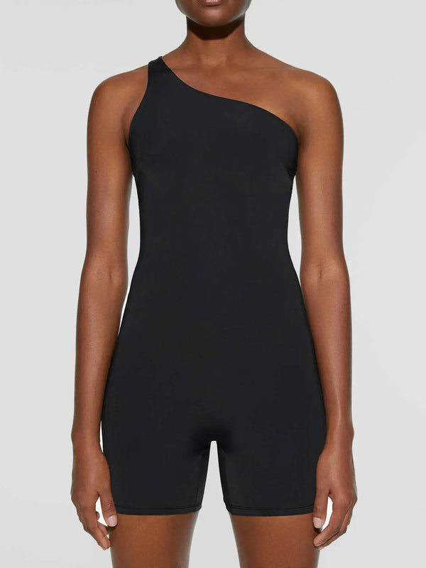 BazaarBey Single Shoulder Active Romper 