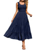 Tiered Smocked Wide Strap Dress -BazaarBey - www.shopbazaarbey.com