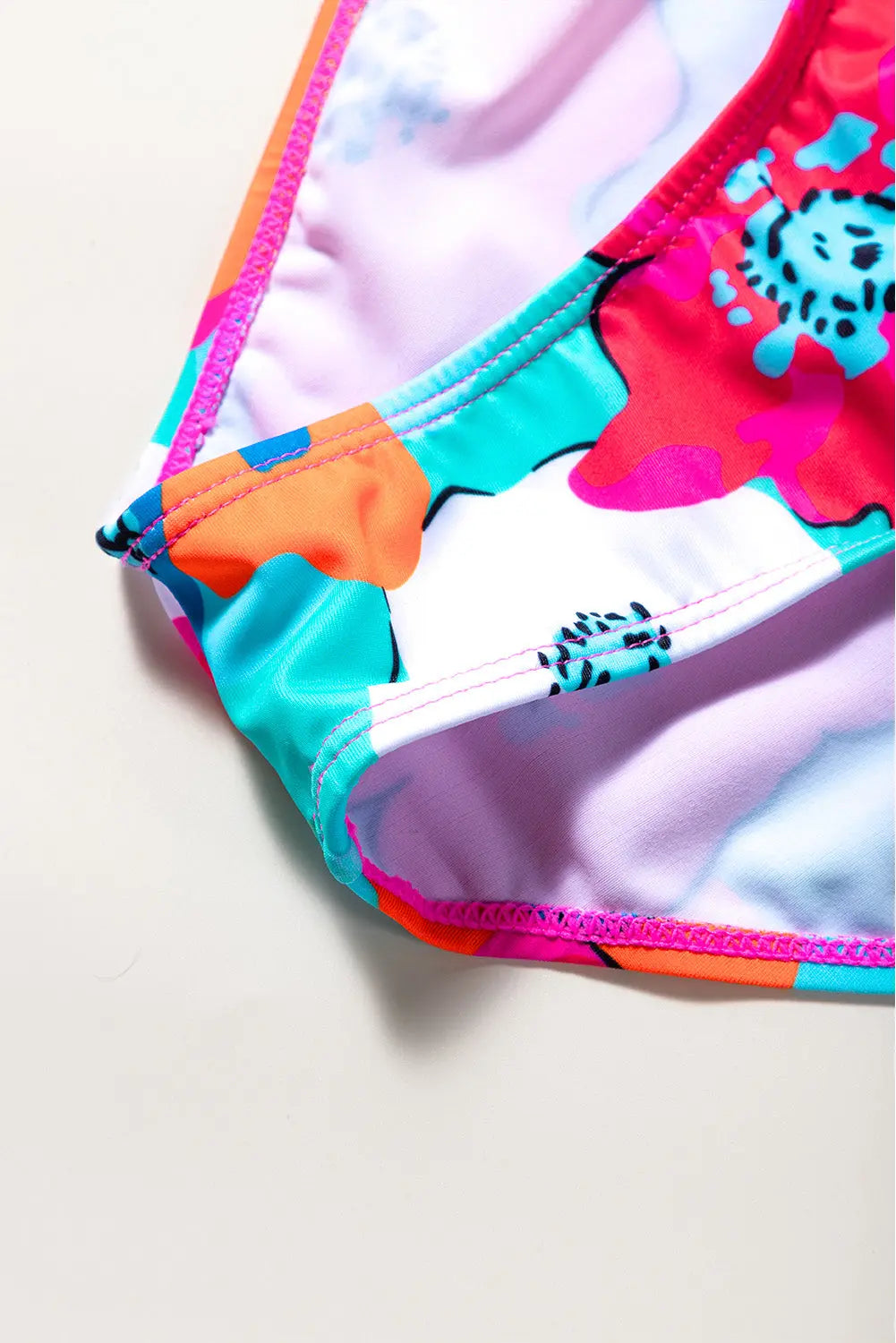 Cropped Swim Top and Floral Bottoms Set Trendsi