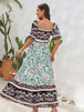 Floral Flounce Sleeve Midi Dress -BazaarBey - www.shopbazaarbey.com