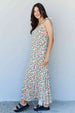  In The Garden Ruffle Floral Maxi Dress in Natural Rose -BazaarBey - www.shopbazaarbey.com