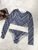 Printed Long Sleeve Top and Brief Swim Set Trendsi