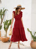 Tiered Ruffled V-Neck Cap Sleeve Dress -BazaarBey - www.shopbazaarbey.com