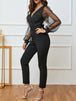 Plunge Long Sleeve Jumpsuit Trendsi