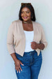  My Favorite  3/4 Sleeve Cropped Cardigan in Khaki Bazaarbey