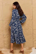  Night Out Full Size Balloon Sleeve Floral Midi Dress -BazaarBey - www.shopbazaarbey.com