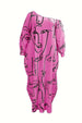 Printed Single Shoulder Lantern Sleeve Maxi Dress -BazaarBey - www.shopbazaarbey.com