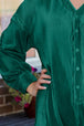 Ribbed V-Neck Half Buttoned Romper Trendsi