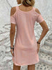  V-Neck Cold-Shoulder Dress -BazaarBey - www.shopbazaarbey.com