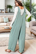 Ribbed V-Neck Wide Leg Jumpsuit with Pockets Trendsi