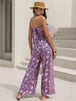 Tied Printed Tube Wide Leg Jumpsuit Trendsi