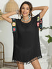 BazaarBey Tassel Boat Neck Flutter Sleeve Cover Up 
