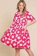  Flower Print Ruched Dress -BazaarBey - www.shopbazaarbey.com