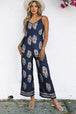 BazaarBey Printed V-Neck Sleeveless Jumpsuit 