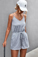 Spaghetti Strap V-Neck Pocket Romper Trendsi