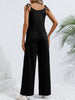 Tie-Shoulder Wide Leg Jumpsuit with Pockets Trendsi