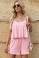 BazaarBey Ribbed Adjustable Spaghetti Strap Romper 