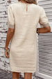 Lace Detail Round Neck Short Sleeve Mini Dress -BazaarBey - www.shopbazaarbey.com