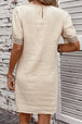 Lace Detail Round Neck Short Sleeve Mini Dress -BazaarBey - www.shopbazaarbey.com
