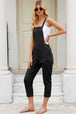 Square Neck Wide Strap Cropped Overalls Trendsi