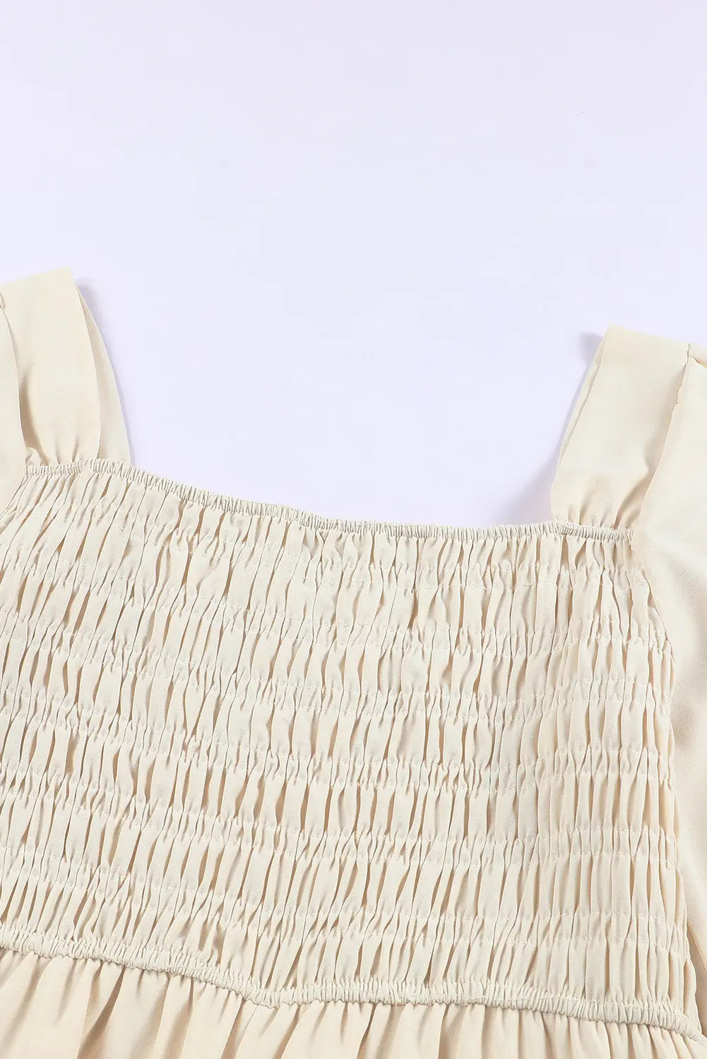 Smocked Long Flounce Sleeve Square Neck Jumpsuit Trendsi
