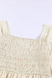 Smocked Long Flounce Sleeve Square Neck Jumpsuit Trendsi