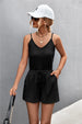 Spaghetti Strap V-Neck Pocket Romper Trendsi
