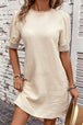 Lace Detail Round Neck Short Sleeve Mini Dress -BazaarBey - www.shopbazaarbey.com