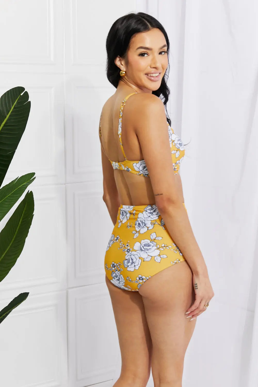  Swim Take A Dip Twist High-Rise Bikini in Mustard Trendsi