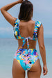 Ruffled Wide Strap Swim Top and Bottom Set Trendsi