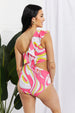  Swim Vitamin C Asymmetric  Ruffle Swimsuit in Pink Trendsi