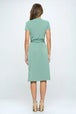  Tie Front  Short Sleeve Dress -BazaarBey - www.shopbazaarbey.com