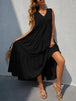 Tiered V-Neck Sleeve Dress -BazaarBey - www.shopbazaarbey.com