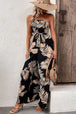 Printed Strapless Wide Leg Jumpsuit with Pockets Trendsi