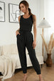 BazaarBey Drawstring Waist Round Neck Jogger Jumpsuit 
