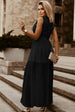 Slit Lace Detail V-Neck Dress -BazaarBey - www.shopbazaarbey.com